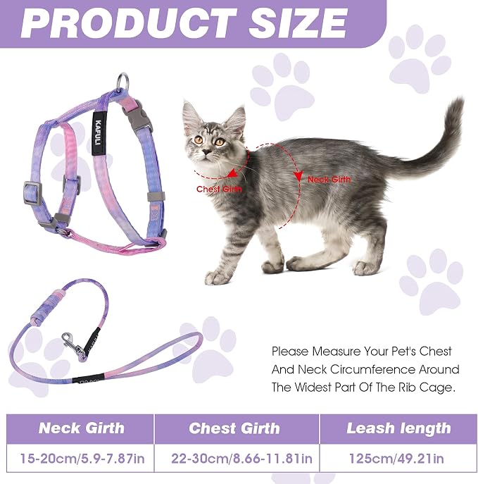 Cat Harness and Leash for Walking Escape Proof Adjustable Soft Harnesses and - Image 2