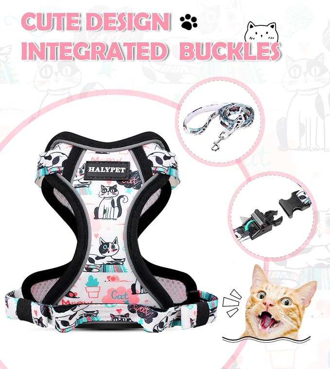 Halypet Cat Harness and Leash Set Cute Escape Proof Vest Harness - Image 3