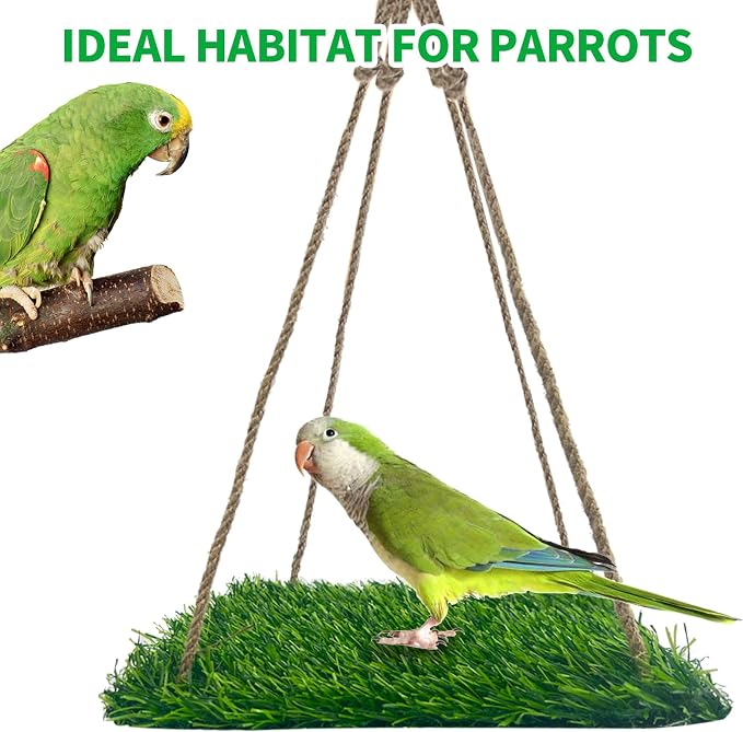 FlidRunest Large Bird Swing Toy, Bird Grass Mat Hammock Swing - Image 5