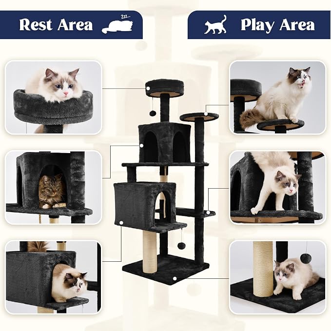 58.5inch Large Cat Tree Tower Condo - Image 4