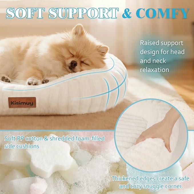 Washable Dog Bed for Medium Dogs – Soft Plush Calming Puppy Bed - Image 2