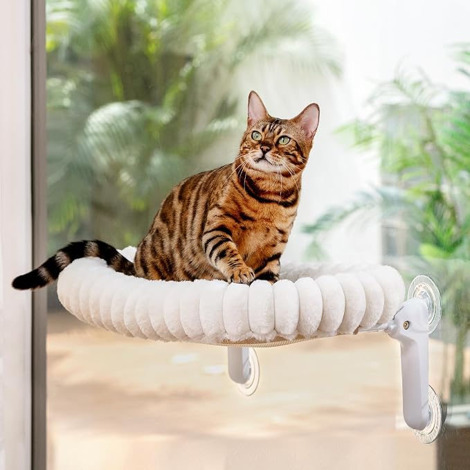 Sunhoo Cat Window Perch Bed Foldable Kitty Windowsill Hammock Shelf Seat Large - Image 8