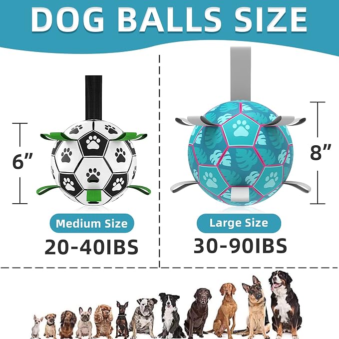 QDAN Dog Toys Soccer Ball, Tug of War Toy, Puppy Birthday Gifts, Water Toy - Image 5