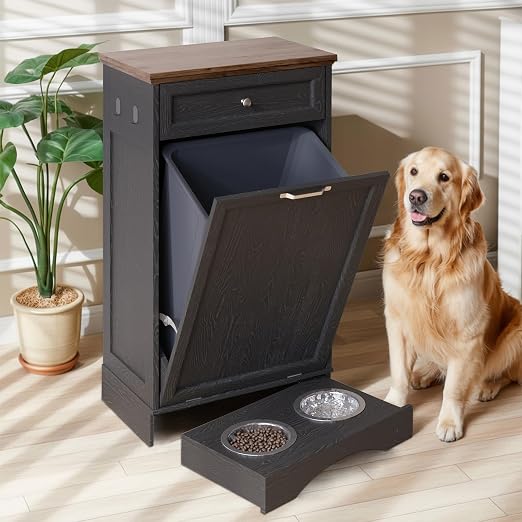 Tilt Out Trash Can Cabinet by Furnvvio