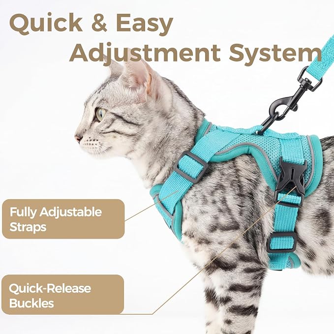 Cat Harness and Leash Set Escape Proof Tactical Large Kitten Harness Emotional - Image 4