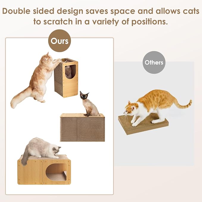 EHEYCIGA Cardboard Cat Scratcher House, 23-Inch Corrugated Cat Scratcher - Image 3