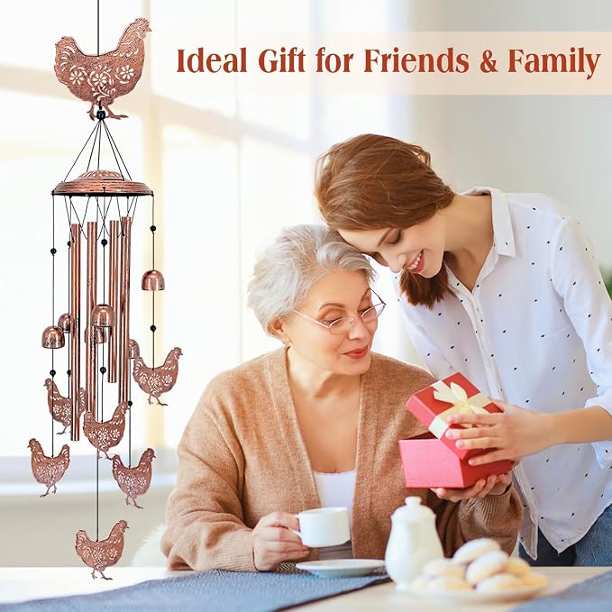Chicken Wind Chimes for Outside, Chicken Gifts for Women/Men/Sympathy/Memorial - Image 5