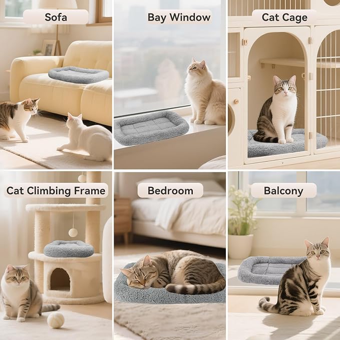 Cat Bed Washable Indoor Cat Cushion Bed, Soft and Cozy Plush Pet Bed-M - Image 6