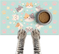 Cat Feeding Mat 24x16 inch Kitten Print Pet Bowl Placemat Non Slip Floor Mat by HOMETITUTE