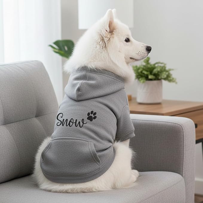 Personalized Dog Hoodie, Custom Embroidered Name Pet Hoodie, Warm Winter Outfit - Image 6