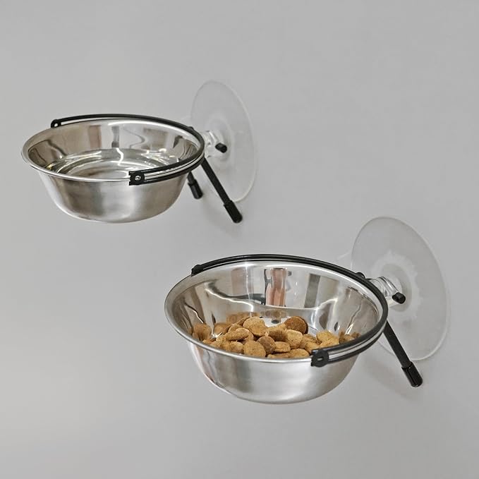 PETKARAY Window Bowls for Indoor Cats, 12 Ounces Food Bowl for Window, Dog by PETKARAY