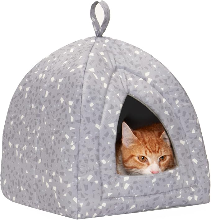 Furhaven Cat Bed Cave for Indoor Cats & Small Dogs, Washable & Foldable w/ by FurHaven