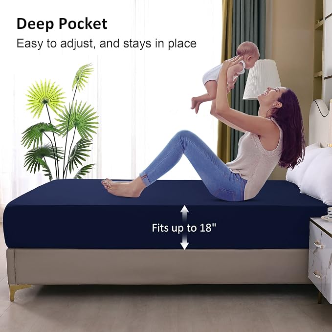 Waterproof Mattress Protector Queen, Fitted Sheet Style Breathable Mattress - Image 4