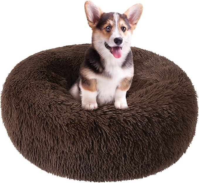 Dog Bed for Small Medium Large Dogs, 20 inch Calming Dogs Bed, Washable-Round by Nisrada