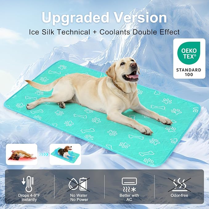 BEAUTYZOO Upgraded Dog Self Cooling Mat Ice Silk Chill Pads - Image 4
