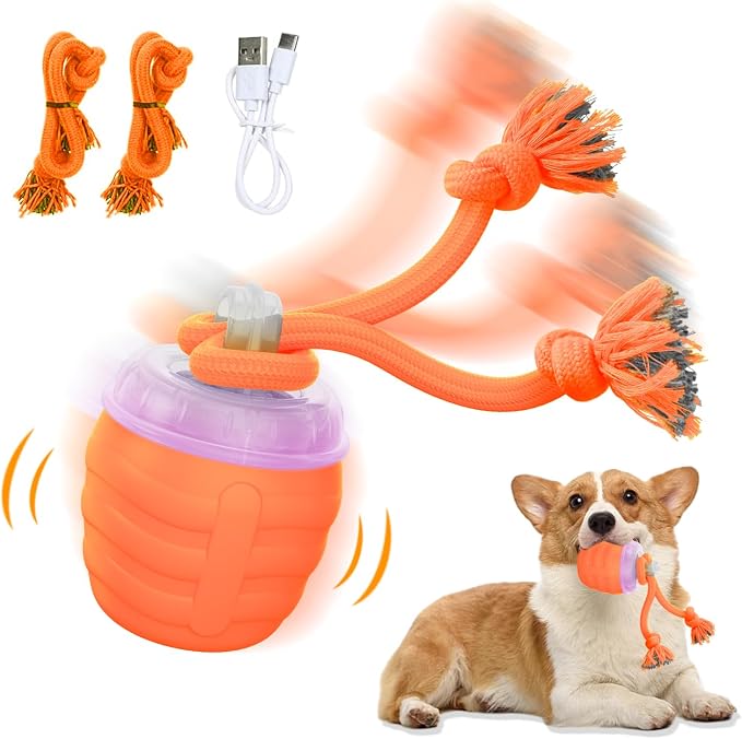 Interactive Dog Toy, Motion Activated Rolling Squeaky Ball by Huimpet