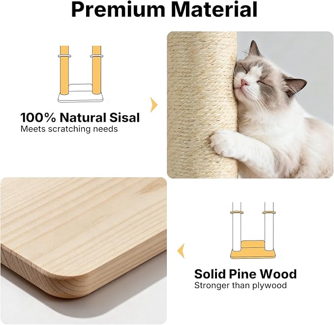 Veehoo Cat Wall Shelves, Cats Wall Scratcher Furniture - Image 6