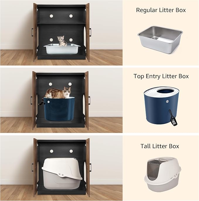 unipaws Cat Litter Box Enclosure Furniture - Image 4