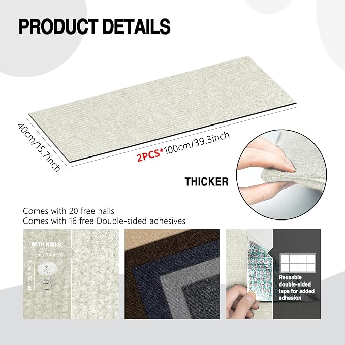 2Pack Total 78.7"x15.8" Cat Scratch Mat - Image 2
