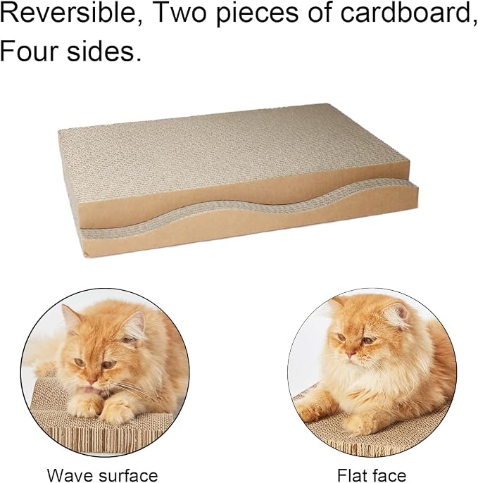 Cat Scratch Pad Cardboard Scratcher Box, Reversible Durable, - Image 4