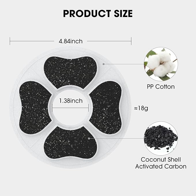 8 Packs Cat Water Fountain Food Grade Replacement Filters & Sponges - Image 2