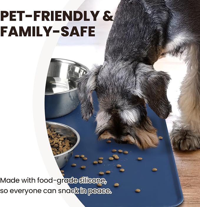 VIVAGLORY Dog Food Mat Flexmat Dog Bowl Mat, Placemat Food Tray - Image 3