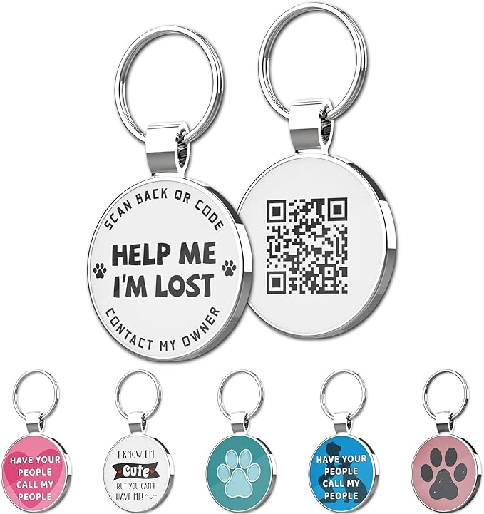 MYLUCKYTAG QR Code Pet ID | Personalized Dog & Cat Collar Tag | Online Profile by MYLUCKYTAG