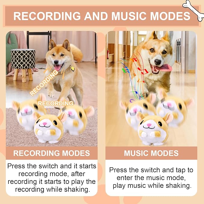 BABORUI Interactive Dog Toys Hamster, Jumping Squeaky Dog Toys - Image 3