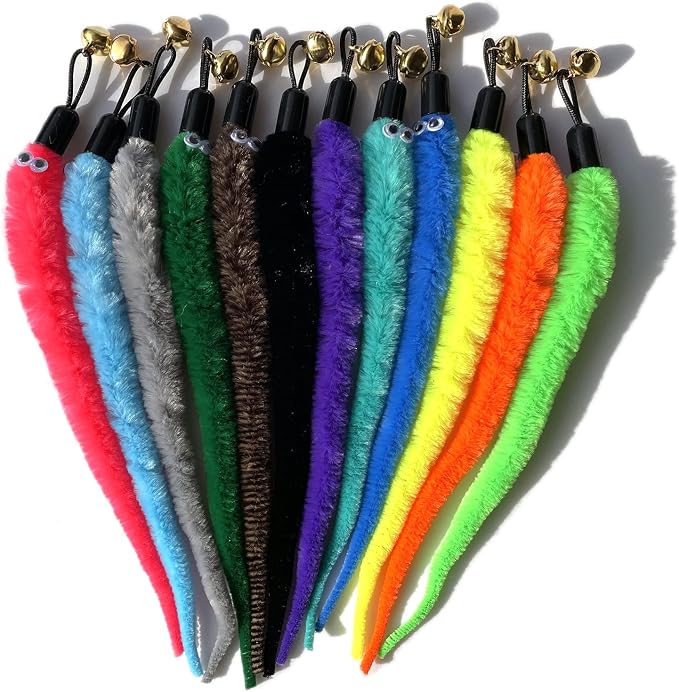 AcceLeah Cat Worm Toy Teaser Wand Replacement, Cat Worms & Dragonfly Refill - Image 4