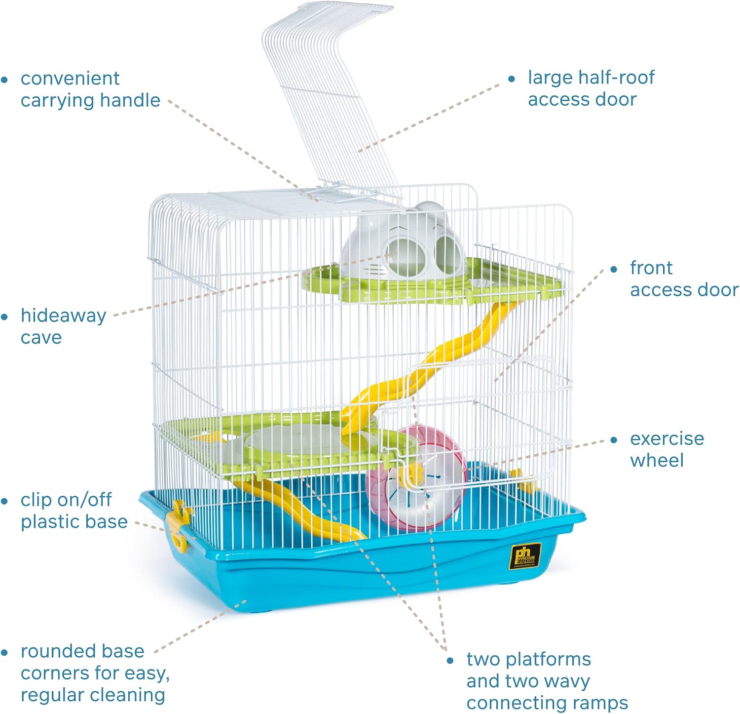 Prevue Pet Products Hamster Medium Haven, Blue - GlobalHabitat Supply