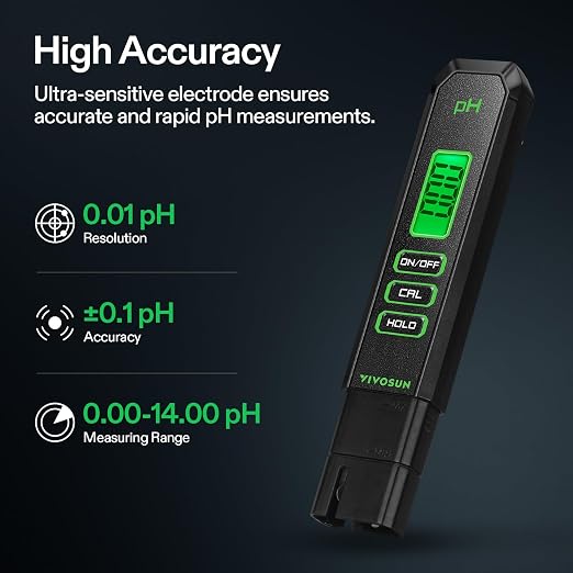 VIVOSUN Digital pH Meter, 0.01pH High Accuracy Pen Type pH Tester - Image 2