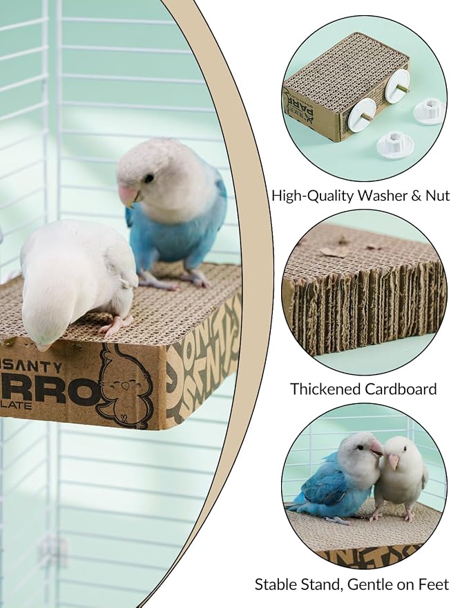 12.3 Inch Paper Bird Toys, Bird Platform, Parrot Toy, Help Birds Clean Beak - Image 4