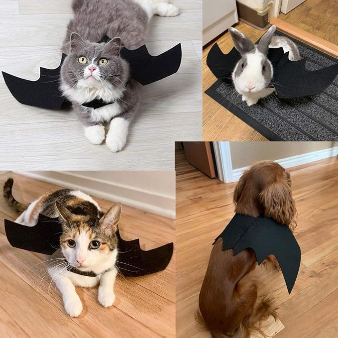 Cat Halloween Costume Bat Wings Pet Apparel Halloween Party Dress Up Accessories - Image 3