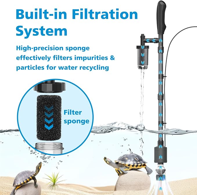 fishkeeper Electric Aquarium Vacuum Gravel Cleaner, 25W 6 in 1 Multifunction - Image 5