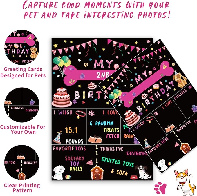 Hot-Pink Dog Birthday Party Supplies Pet Birthday Bandanas Girl Doggy Birthdays - Image 4