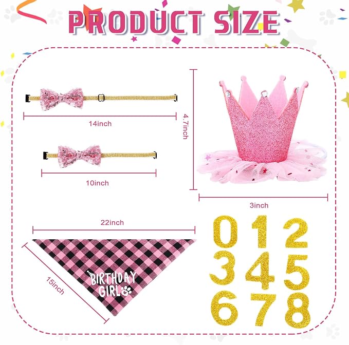 Weewooday Dog Birthday Party Supplies Birthday Boy Girl Cake Bandana Triangle - Image 7
