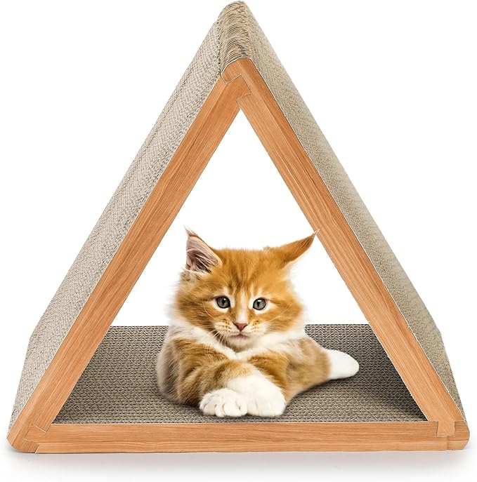 Nicunom 3-Sided Vertical Cat Scratching Post, Cat Scratcher Foldable, Triangle - Image 4