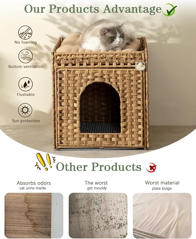Cat Litter Box Enclosure Furniture, Hidden Litter Box - Image 4
