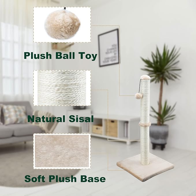 Dimaka 29" Height Tall Cat Scratching Post, Claw Scratcher - Image 3