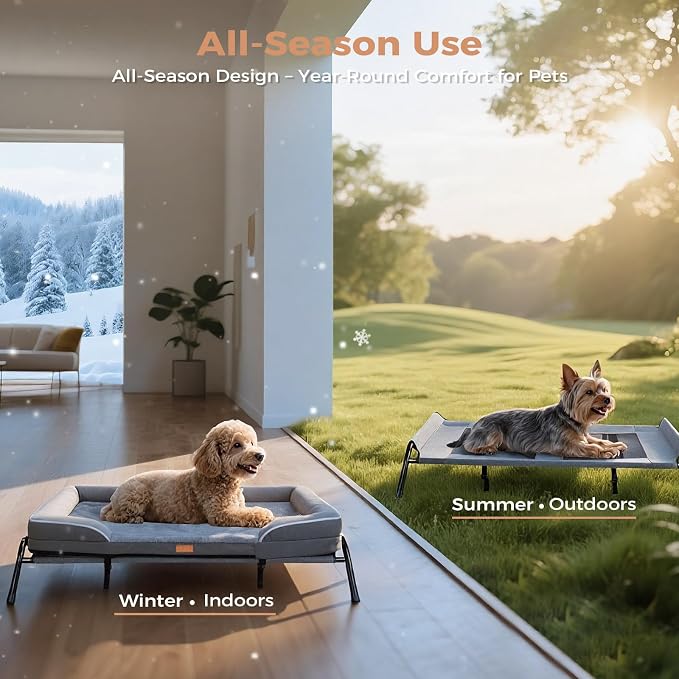 Lekereise Raised Dog Bed for Small Dog 32x25 Inch, Comfortable Orthopedic Pet - Image 3