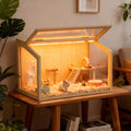 24 Inch Wooden Hamster Cage with Warm Light - GlobalHabitat Supply