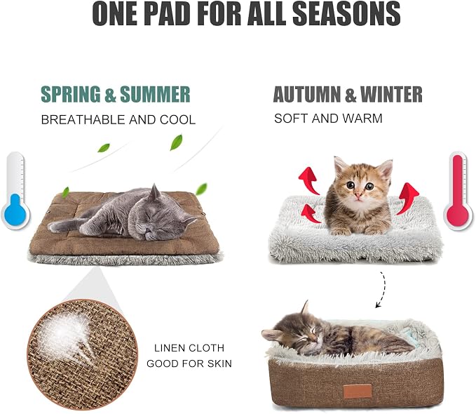 Self Warming Cat Bed, Foldable Self Heated Cat Mat Extra Warm Thermal Heating - Image 2