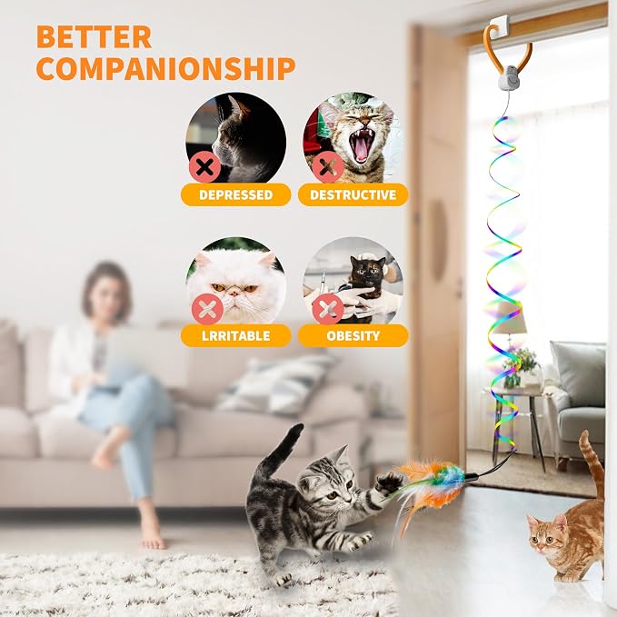 Interactive Cat Toys for Indoor Cats, Automatic Hanging Electric Cat Teaser - Image 7