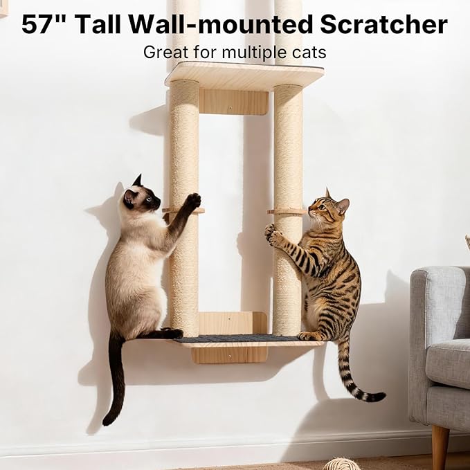 Veehoo Cat Wall Shelves, Cats Wall Scratcher Furniture - Image 2
