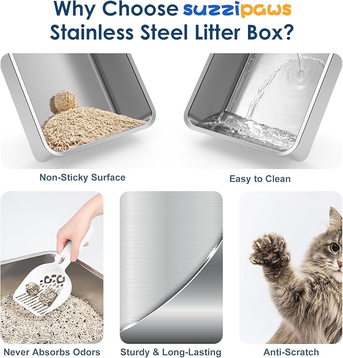 2 Pack XL Stainless Steel Litter Box Enclosure - Image 7