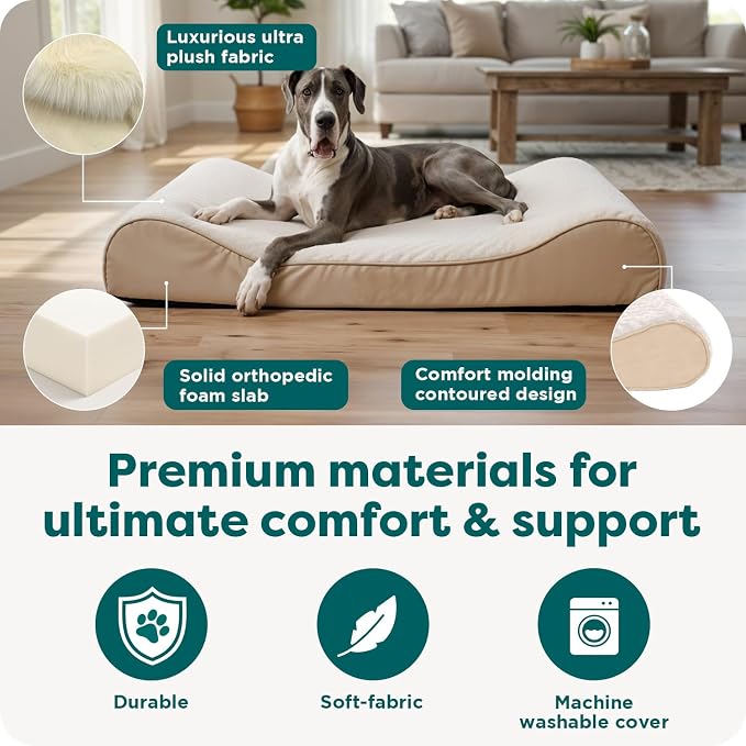 FurHaven Orthopedic Dog Bed for Large Dogs, Luxe Lounger Contour Mattress - Image 5
