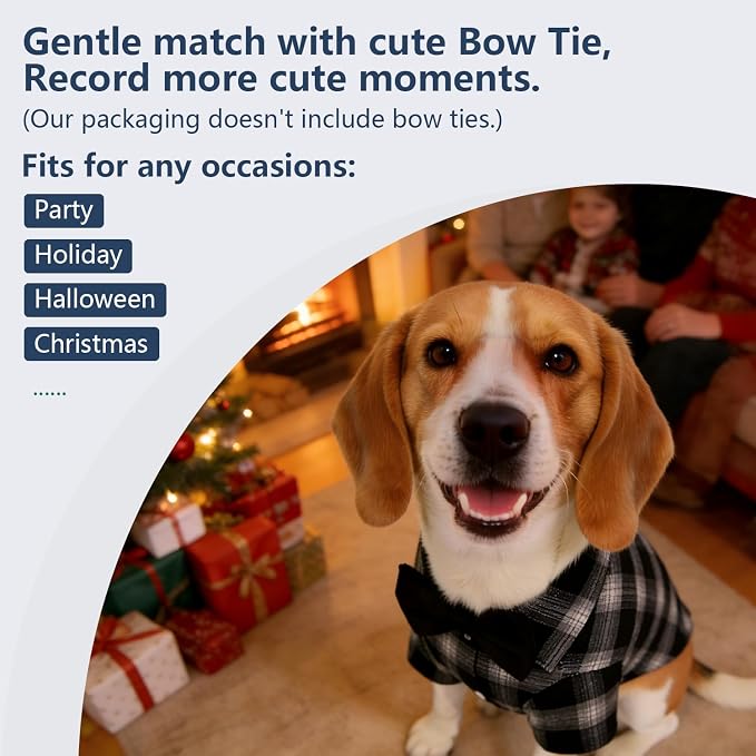 Dog Shirt, Koneseve Pet Plaid Polo Clothes Shirt T-Shirt, Sweater Bottoming - Image 5