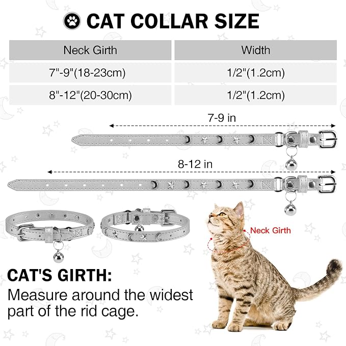 Leather Cat Collars for Boy Girl Cats - Image 3