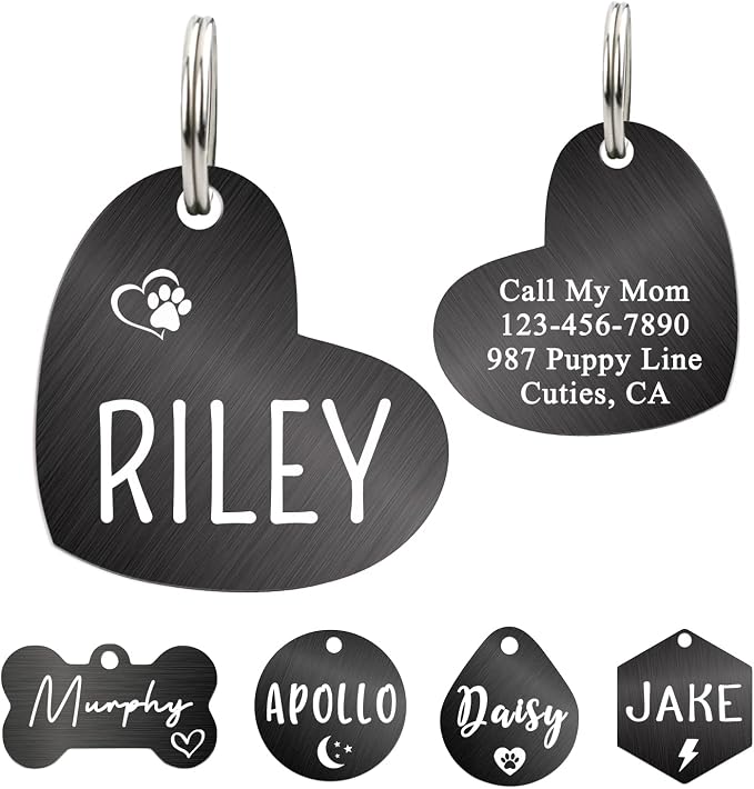 Ultra Joys Dog ID Tag, Custom Dog Tag Personalized Cat Tag, Pet ID Tag by UltraJoys