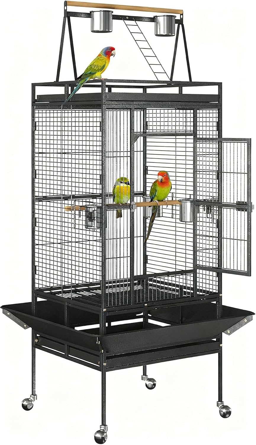 ZENY 68-Inch Birdcage with Playtop and Rolling Stand - GlobalHabitat Supply